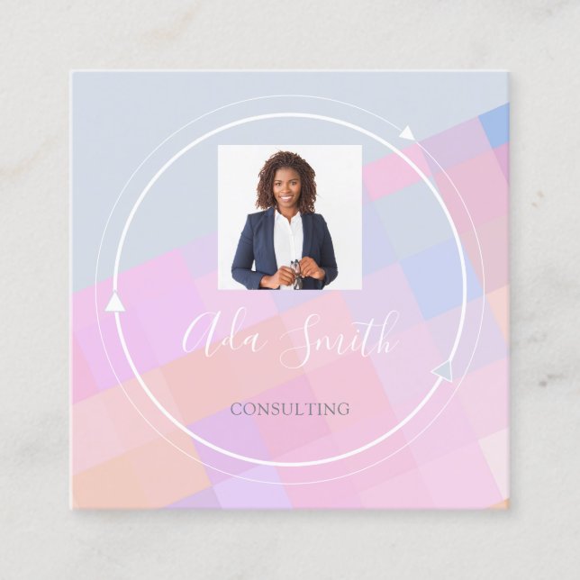 Tarjeta De Visita Cuadrada Personalizado del logotipo de QRCode Personalizado (Anverso)