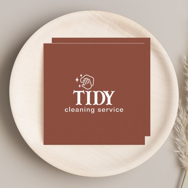 Tarjeta De Visita Cuadrada Personalizado del servicio de limpieza de Naranjas (Subido por el creador)