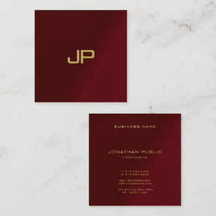 Tarjeta De Visita Cuadrada Personalizado Elegant Template Gold Monogramado
