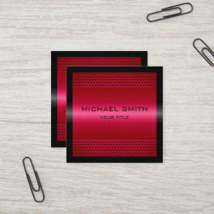 Tarjeta De Visita Cuadrada Personalizado Elegante Metalizado rosado inoxidabl