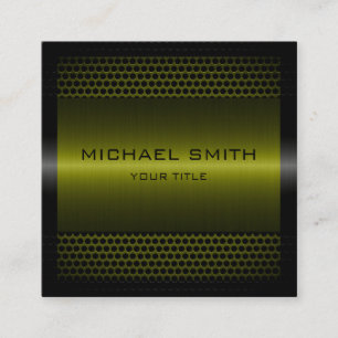 Tarjeta De Visita Cuadrada Personalizado elegante oliva inoxidable Metalizado