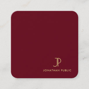 Tarjeta De Visita Cuadrada Personalizado Elite Monogram Template Luxe Premium