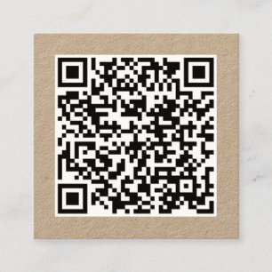 Tarjeta De Visita Cuadrada Personalizado Empresa Código QR Nombre largo Kraft