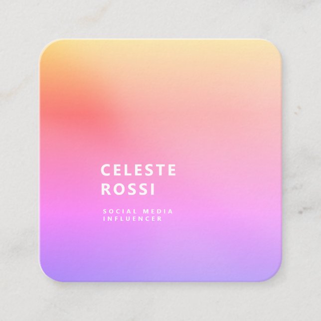 Tarjeta De Visita Cuadrada Personalizado en Instagram celebridades de la web  (Anverso)