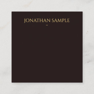 Tarjeta De Visita Cuadrada Personalizado Faux Gold Textos Elegante Velvet neg