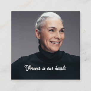 Tarjeta De Visita Cuadrada Personalizado Foto Funeral Memorial Personalizado