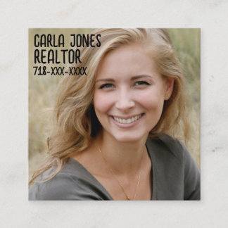 TARJETA DE VISITA CUADRADA PERSONALIZADO FOTO SQUARE MODERNO