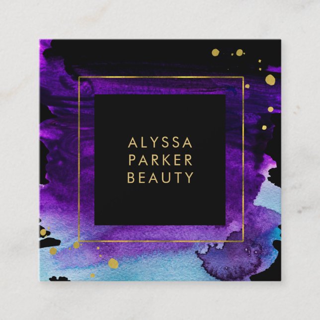 Tarjeta De Visita Cuadrada Personalizado intrépido del chapoteo de la (Anverso)