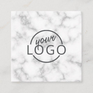 Tarjeta De Visita Cuadrada Personalizado logo elegante cuadrado de mármol
