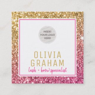 Tarjeta De Visita Cuadrada PERSONALIZADO LOGO moda moderna de cristal purpuri