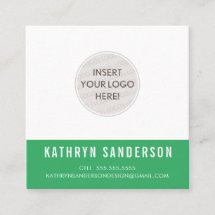 Tarjeta De Visita Cuadrada PERSONALIZADO LOGO moderno mínimo moda kelly verde