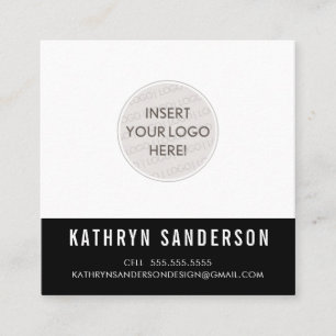 Tarjeta De Visita Cuadrada PERSONALIZADO LOGO moderno mínimo moda simple blan
