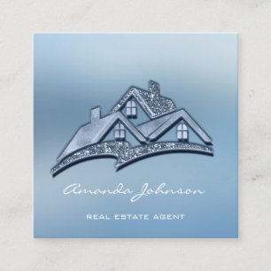Tarjeta De Visita Cuadrada Personalizado Logotipo Casa Agente inmobiliario Sm