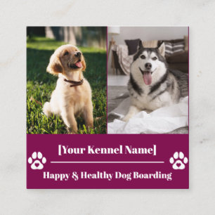 Tarjeta De Visita Cuadrada Personalizado Mascota cuadrado Kennel con papel de