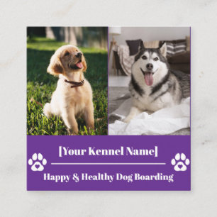 Tarjeta De Visita Cuadrada Personalizado Mascota cuadrado Kennel con papel de