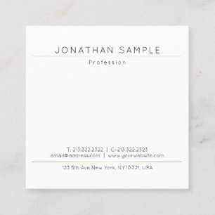 Tarjeta De Visita Cuadrada Personalizado moderno y elegante plantilla simple