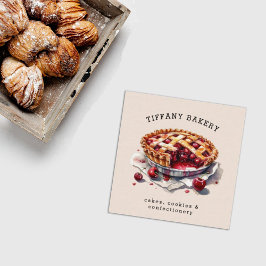 Tarjeta De Visita Cuadrada Personalizado pastelero de color de agua QR Código