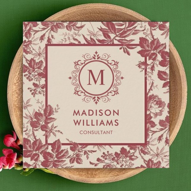 Tarjeta De Visita Cuadrada Personalizado Peach Red Maroon Square Profesional (Custom Peach Pink Red Maroon Square Professional Square Business Card)