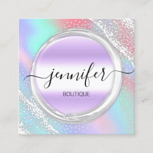 Tarjeta De Visita Cuadrada Personalizado Profesional de maquillaje Artista Pl