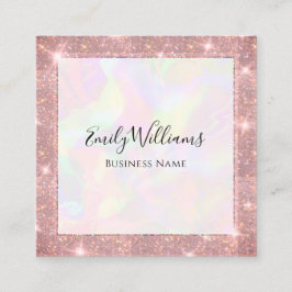 Tarjeta De Visita Cuadrada Personalizado QR Code Faux Holographic Fashion