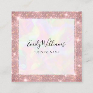 Tarjeta De Visita Cuadrada Personalizado QR Code Faux Holographic Fashion