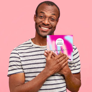Tarjeta De Visita Cuadrada Personalizado QR LOGO de Océano Pastel Rosado Prof