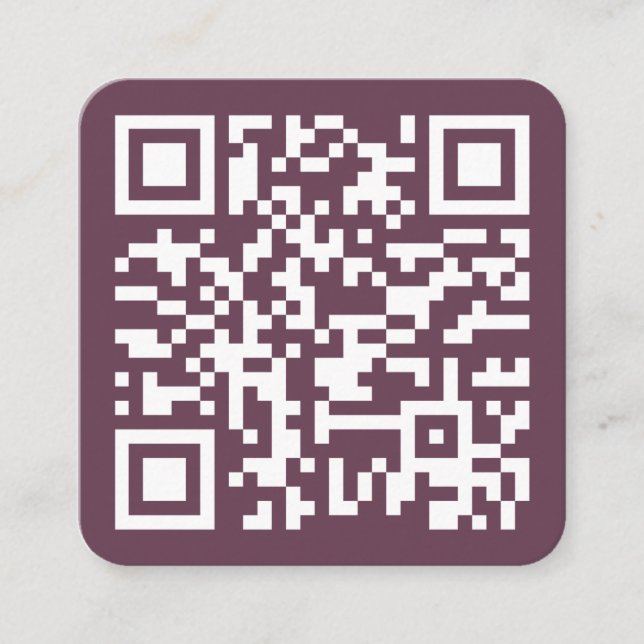 Tarjeta De Visita Cuadrada Personalizado Sitio Web QR Code Company Logo Rosa  (Anverso)