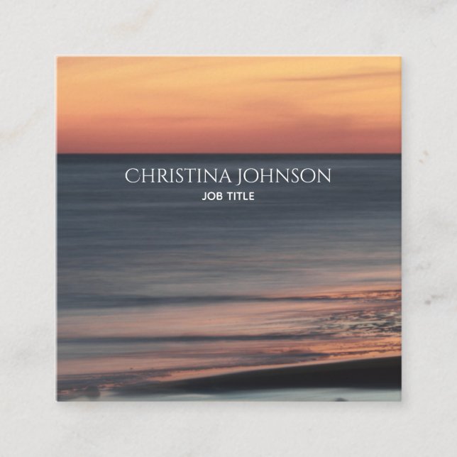 Tarjeta De Visita Cuadrada Personalizado sofisticado de la puesta del sol de (Anverso)