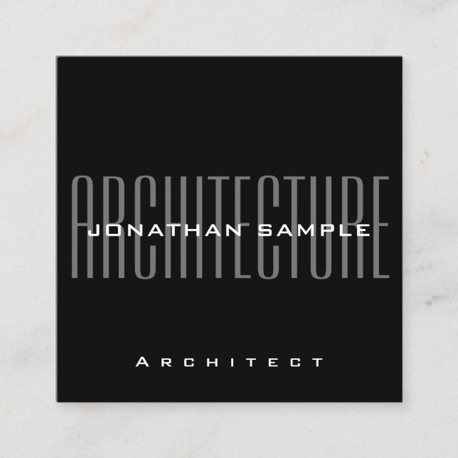 Tarjeta De Visita Cuadrada Personalizar el arquitecto de negocios moderno ele (Anverso)
