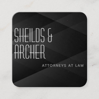 Tarjeta De Visita Cuadrada Personalizar negro moderno abstracto Minimalista e