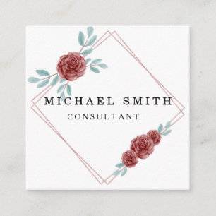 Tarjeta De Visita Cuadrada Personalized Custom Minimalist Modern QR Code Logo