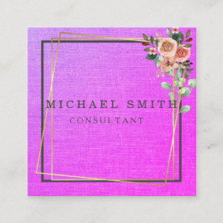 Tarjeta De Visita Cuadrada Personalized Custom Minimalist Modern QR Code Logo