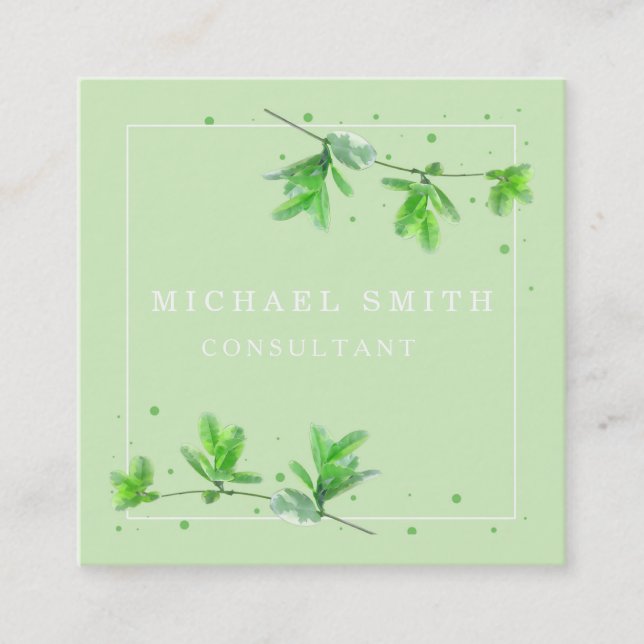 Tarjeta De Visita Cuadrada Personalized Custom Minimalist Modern QR Code Logo (Anverso)