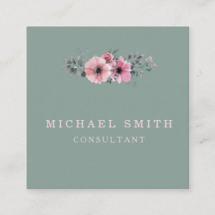 Tarjeta De Visita Cuadrada Personalized Custom Minimalist Modern QR Code Logo