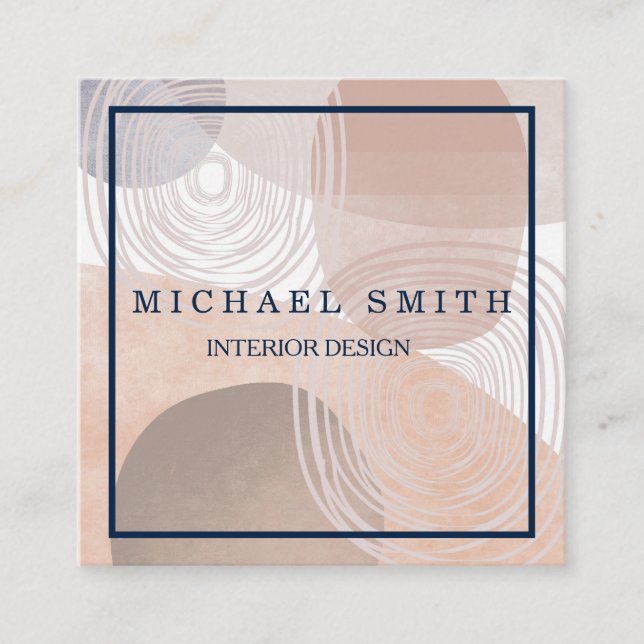 Tarjeta De Visita Cuadrada Personalized Custom Minimalist Modern QR Code Logo (Anverso)