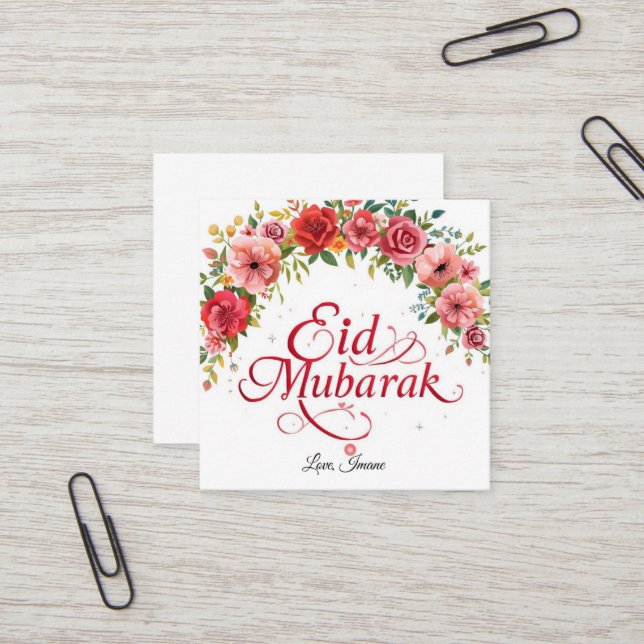 Tarjeta De Visita Cuadrada Personalized Eid Mubarak Business card (Anverso/Reverso In Situ)