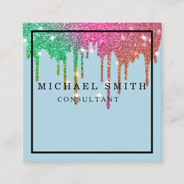 Tarjeta De Visita Cuadrada Personalized Minimalist Modern QR Code Logo Square (Anverso)