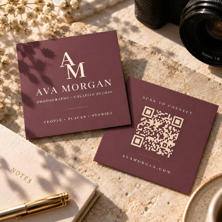 Tarjeta De Visita Cuadrada Personalized QR Code Modern Square