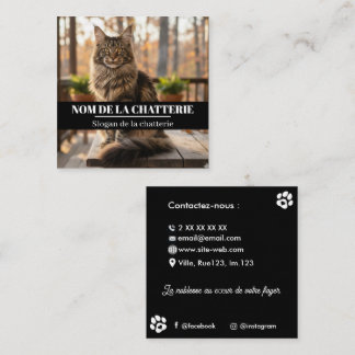 Tarjeta De Visita Cuadrada Personnalisée de Chatterie Maine Coon
