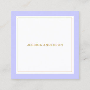 Tarjeta De Visita Cuadrada Perwinkle Y Feminine Elegante De Oro