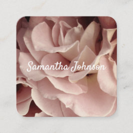 Tarjeta De Visita Cuadrada pétalos de rosa rosado de bonito personalizado de 