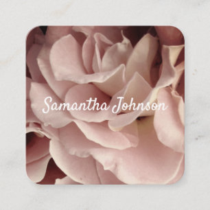 Tarjeta De Visita Cuadrada pétalos de rosa rosado de bonito personalizado de 