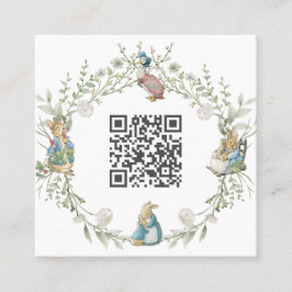 Tarjeta De Visita Cuadrada Peter the Rabbit Wildflower QR Code