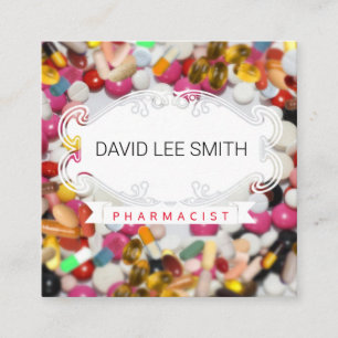 Tarjeta De Visita Cuadrada Pharmacist  Pharmacy Pills Store