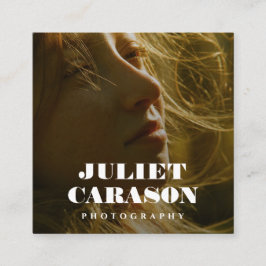 Tarjeta De Visita Cuadrada Photography Bold Typography Full photo 