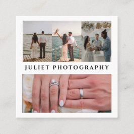 Tarjeta De Visita Cuadrada Photography wedding collage photo 