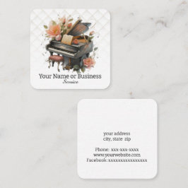 Tarjeta De Visita Cuadrada Piano