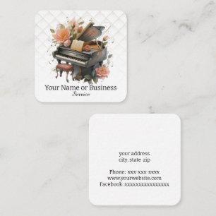 Tarjeta De Visita Cuadrada Piano