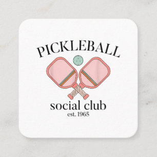 Tarjeta De Visita Cuadrada Pickle Ball Social Club EST 1965 Hombres Mujeres