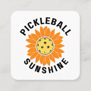 Tarjeta De Visita Cuadrada Pickleball sol